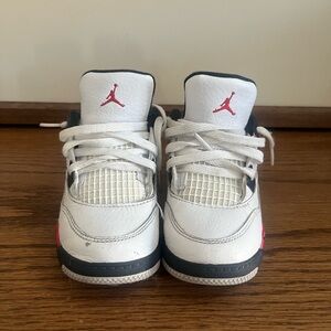 Jordan Kids White and Red Sneakers